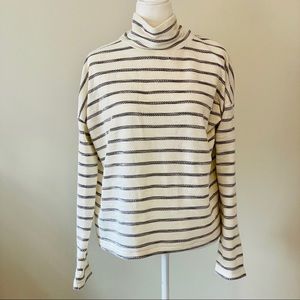 J. CREW • Striped Pullover Mock Neck, L